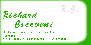 richard cserveni business card