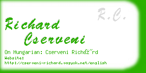 richard cserveni business card